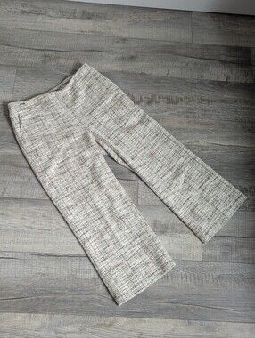LISETTE Cream and Black Bouclé Knit 3 1/4 Pant Size 6